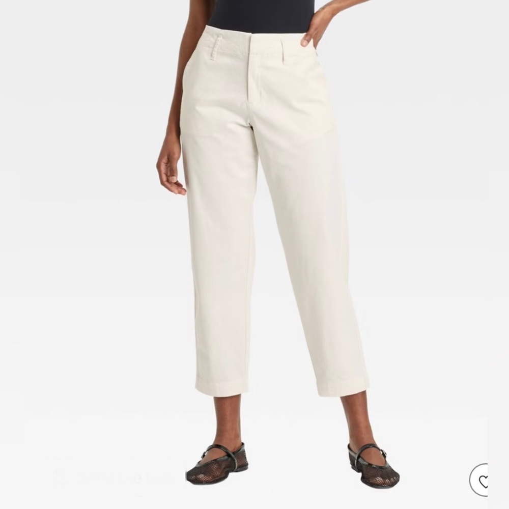 A New Day Women's High Rise Tapered Ankle Chino Pants Size 6, Off White